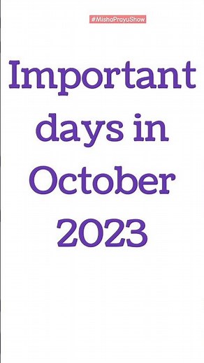 October 2023: Full List of important National and International Days | Special days in Oct- 2023