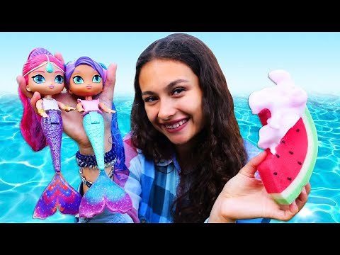 ¡Limpiamos la piscina de las sirenas! Las aventuras en el "Castillo mágico". Vídeos para niñas.