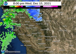 1.6K views · 48 reactions | This simulated radar loop from the High-Resolution Rapid Refresh computer model depicts precipitation overspreading areas north of Fresno County this evening. Precipitation will move southward through Central California overnight, before dissipating Thursday morning. | US National Weather Service Hanford California | Facebook