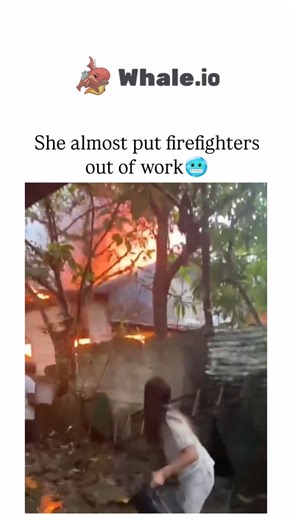 UNIVERSAL KNOWLEDGE on Instagram: "The video captures a woman in white attire throwing a bucket of water at a fierce fire engulfing shacks in a densely packed area, likely an informal settlement, as bystanders join the chaotic manual effort. , a viral media account, the clip's sarcastic caption highlights the throw's short reach, amassing 70,000 views and humorous replies mocking the earnest but ineffective heroism. This exemplifies internet humour transforming real emergencies into memes, subtl