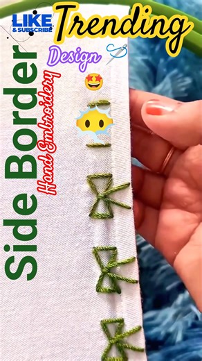Side Border Hand Embroidery🪡 #SideBorder #HandEmbroidery #ytshorts #embroidery #handmade #needlework