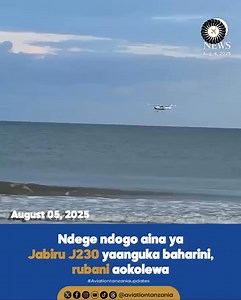 Rubani mmoja ameokolewa akiwa hai baada ya ndege ndogo aina ya Jabiru J230 kuanguka majini karibu na pwani ya kisiwa cha Oak,katika jimbo la North Carolina, nchini Marekani, siku ya Jumamosi, Agosti 2,2025. Kwa mujibu wa Mamlaka ya Usafiri wa Anga ya Marekani (FAA), wakati wa ajali ni rubani pekee ndiye alikuwa ndani ya ndege hiyo yenye injini moja (single engine). Timu za uokoaji ziliwasili kwa haraka na kufanikiwa kumuokoa rubani huyo, ambaye alipata majeraha madogo madogo na alitibiwa alipofi