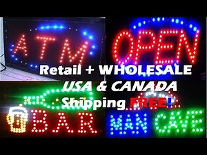 WHOLESALE Led Signs - ATM, OPEN, BAR, MANCAVE Signs: Ship FREE!