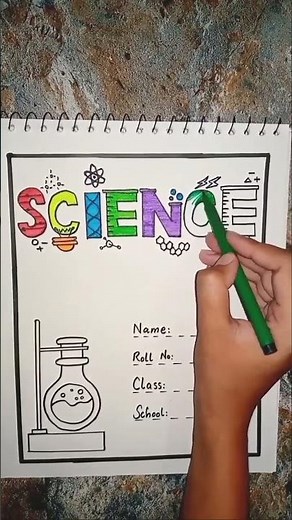 how to draw a science cover page for school project I step by step #artanddrawing #viralshorts #art