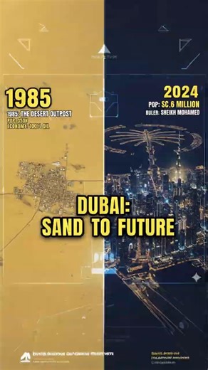 Spectacular view of Dubai's 40-year transformation from space! #dubai #dubailife