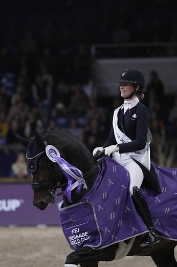 Dinja van Liere’s golden boy Hermes 👏 just look at him go! 😍 Best friends, team mates and winners! ❤️ #PursuitOfPerfection | FEI Dressage