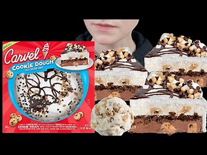 ASMR Carvel Cookie Dough Ice Cream Cake Mukang | Soft Eating Sounds