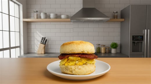 How to make bacon and egg biscuit sandwich