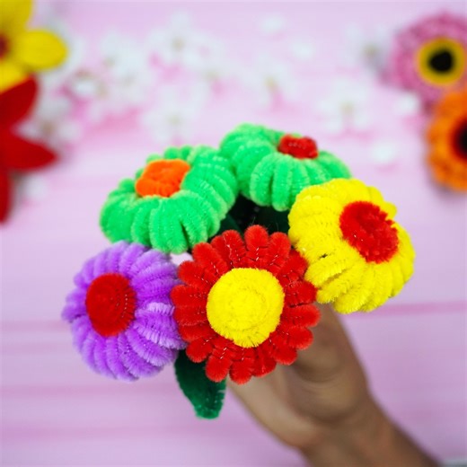 76K views · 640 reactions | How to Make Pipe Cleaner Flowers Step by Step || DIY Handmade Crafts Idea For Home Decoration | Creative Art & Craft Ideas | Facebook