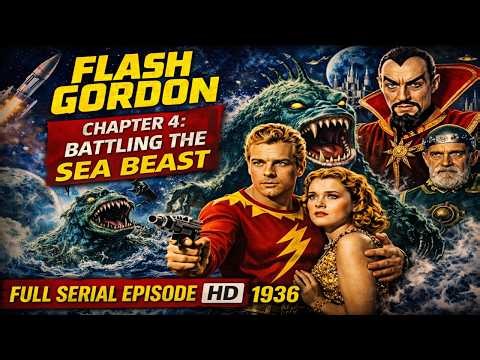 Flash Gordon (1936) 🚀 Chapter 04: Battling the Sea Beast | Full Serial Episode HD