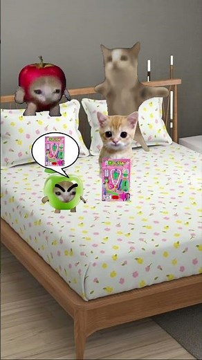 Elgato pranks green apple cat & baby elgato laugh 🐱❤️ #catmemes #cat #shorts #fyp #bananacat