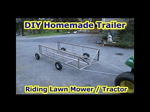 DIY Homemade - Riding Lawn Mower Trailer - Garden Tractor Utility Dump Cart - From Junks Free Stuff