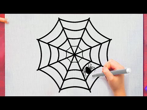 Comment Dessiner Une Toile D'araignée Facile - Dessin D'araignée