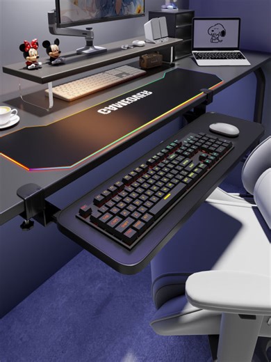 MUGG | Adjustable Keyboard Tray Extendable Computer Desk Under Shelf | Lazada PH