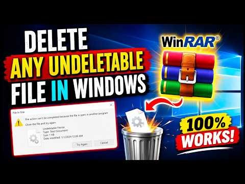 Delete Any Undeletable File in Windows Using WinRAR (100% Works)