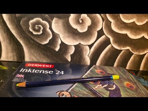 Painting inktense pencil over charcoal live