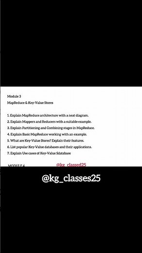 BCD515C NOSQL Database IImportant questions and passing package for 2022 scheme vtu students