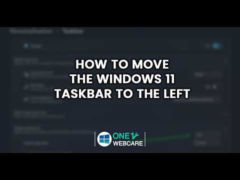 How to Move the Windows 11 Taskbar to the Left