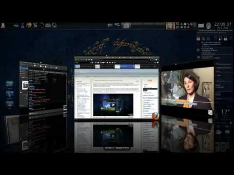ubuntu Linux 3D desktop effects (KDE & Compiz Fusion & CairoDock) fullHD 1080p