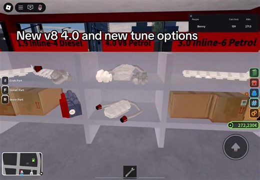 The new v8 engine and tune options in fix it up #roblox #fixitip #v8 #tuneoptions #fyp | New Engine In Fix It Up