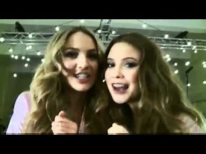 Behati Prinsloo and Candice Swanepoel singing