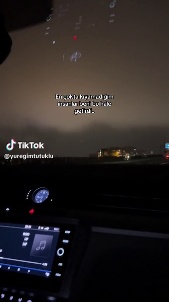 Nighttime Car Dashboard and Music Experience