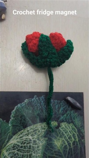 how to make crochet fridge magnet#youtube #handmade #flowers #shots #shorts #diy