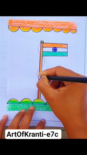Easy Indian Flag Drawing for Independence Day 🇮🇳 | national flag drawing #shoets #viral #trending