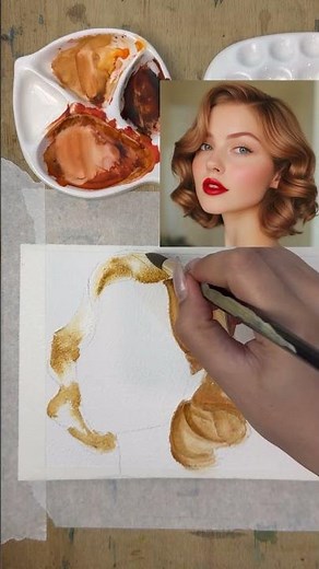 Watercolor Hair Tutorial – How to Paint Brown-Red Hair Realistically #watercolorpainting