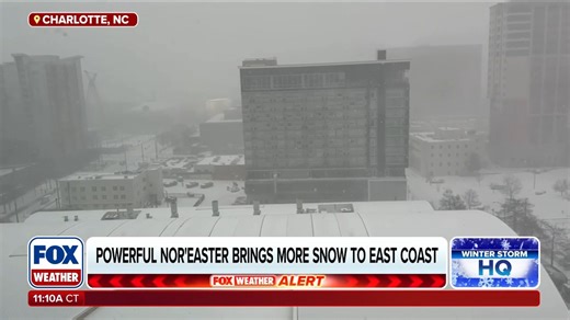 WORST TO COME 👀: A powerful nor'easter is sweeping over North Carolina, bringing heavy snow and below-freezing temperatures to the area. FOX Weather Meteorologist Bob Van Dillen is live in Charlotte, NC with more: | FOX Weather