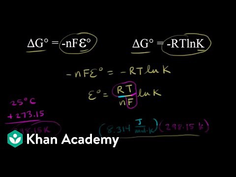 Standard cell potential and the equilibrium constant | Physical Processes | MCAT | Khan Academy