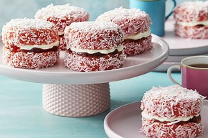 Best Ever Pink Jelly Lamington Cakes
