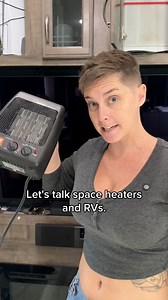 Am I gonna catch my RV on fire with space heaters? One way to avoid that is watching That RV Tech content. He’s got a ton of content to help you stay safe and warm in your camper this winter. #rvlife #wintercamping #spaceheater #rvtips #camperlife | Wandering RV Babe
