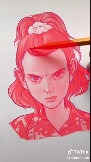 Drawing Eleven from Stranger Things with SketchAR App