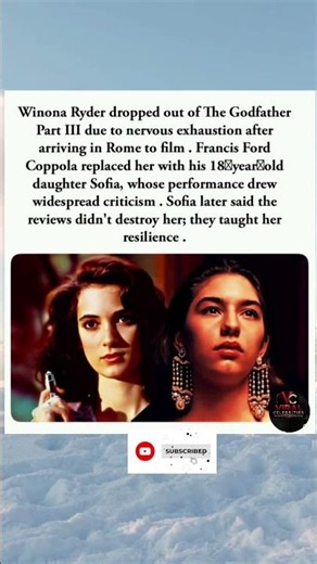 Ryder Quit Godfather III, Sofia Took Blame #celebritynews #film #trendingshorts