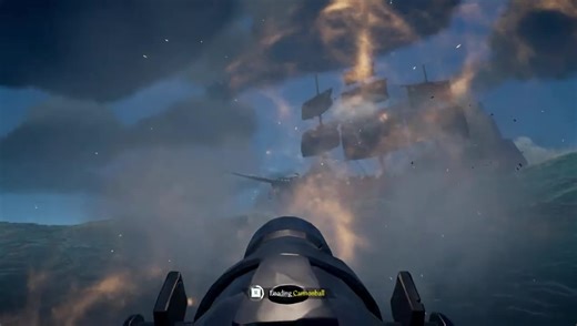 One of the best Cannon Rowboat plays we've seen. Source: @RiceLong on Twitter | Sea of Thieves