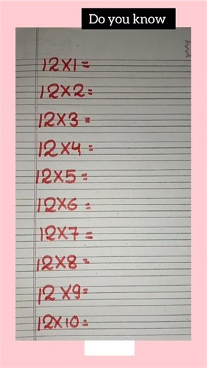 Table of 12 #mathsscam #tables #shorts #12