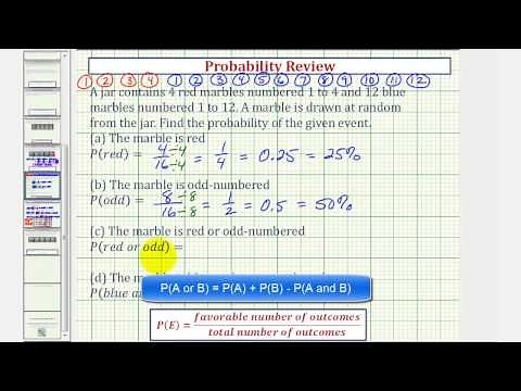 Ex: Basic Probability Review Using Marbles