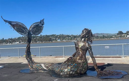 Mermaid Sculpture Unveiled Next to Ferry Building as Part of New 'Waterfront Art Walk'