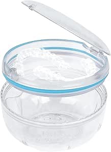 Retainer Cleaner Case,Double Layer No-Leak Denture Cup for Soaking Dentures, Denture Bath for Invisalign Aligner,Retainers,Mouth Guard,Night Guard (Transparent)