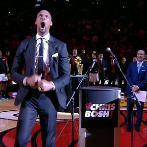 Chris Bosh had to do it with the Miami Heat fans one last time 🙌 | ESPN