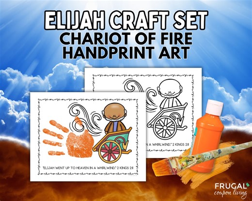 Elijah and the Chariot of Fire Handprint Art Set, the Story of Elijah in Heaven, 2 Kings 2 Bible Handprint Art Printable for Sunday School - Etsy