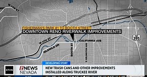 Downtown Reno Riverwalk sees new lighting, bins, and plaza upgrades