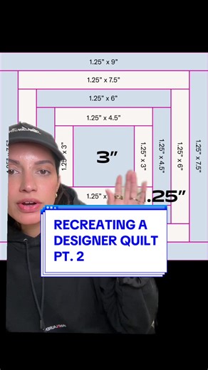 PART 2 | recreating a luxury designer quilt 💙 quilting math had me questioning my life choices but we did it 😮‍💨 let me know if you want *all* of the details—i can write up the pattern on substack as long as you subscribe (for free!!) 🤝 #quilting #sewing