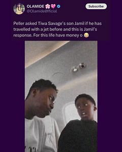 Between Peller and Tiwa Savage’s son, Jamil Balogun! 😊✈️ | Entertainment Daily
