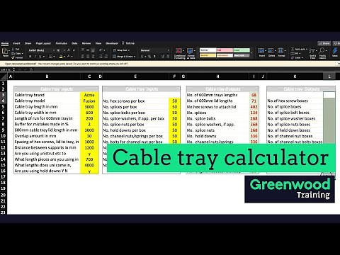 Cable Tray Calculator Video