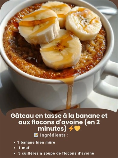 130K views · 459 reactions | Gâteau minute à la banane et aux flocons...