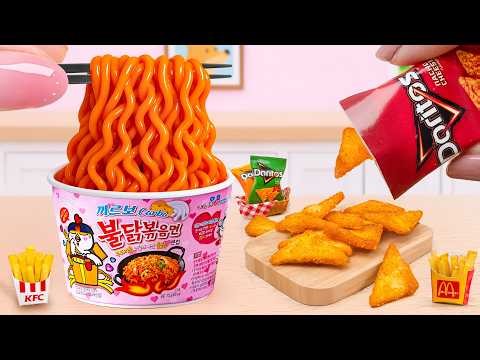 Diy Miniature | How To Cook Miniature Carbo Noodles with Snack Doritos by Tony Mini Food