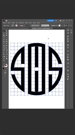 Tutorial de ILLUSTRATOR: Logo no círculo #shorts