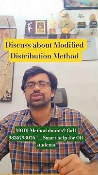 Modified Distribution (MODI) Method Explained | Transportation Problem Trick #OperationsResearch